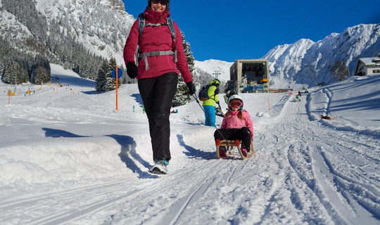 Rodeln an der Seealpe bei Oberstdorf